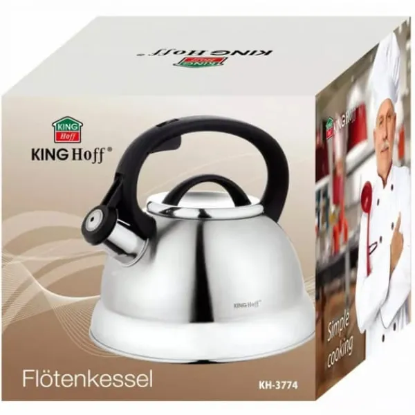 Elkedel>2,3L KEDEL MED FLØJTE KINGHOFF KH-3774