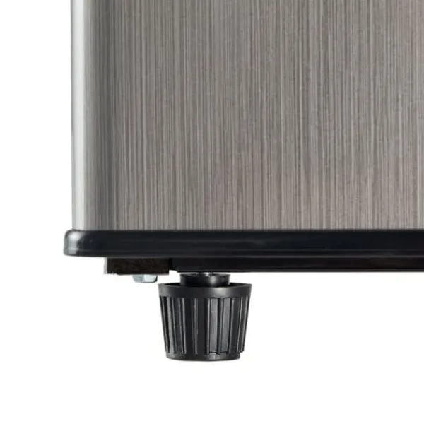 106L minikøleskab, 60L køleskab + 46L fryser, 7 temperaturer, sølvdør, LED-lys, justerbare hylder, 166 kWh/år