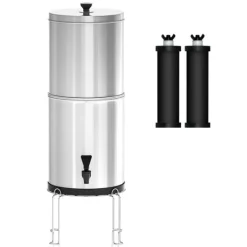 Vandfiltre>11L Tyngdekraft Vandfilter System, Høj Kapacitet, Avanceret Filtrering,11L Filter og Stativ