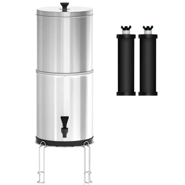 Vandfiltre>11L Tyngdekraft Vandfilter System, Høj Kapacitet, Avanceret Filtrering,11L Filter og Stativ