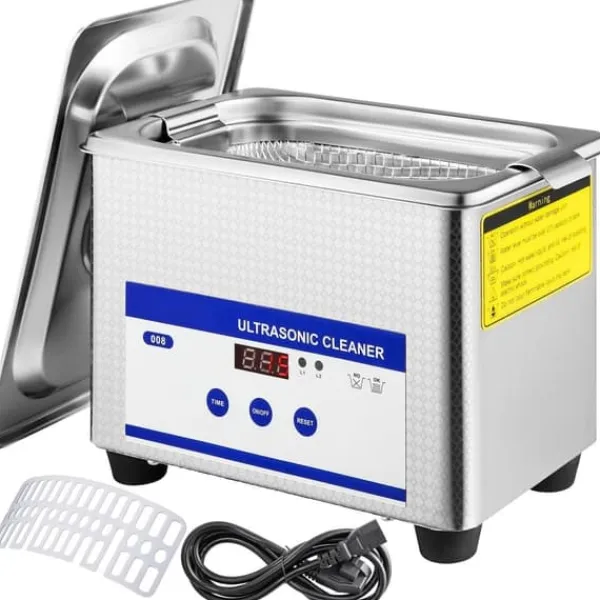 0,8L Ultralydsrensere med digital timer til smykker og briller. 35W rustfrit stål - ideel til hjemmebrug og kommerciel rengøring.