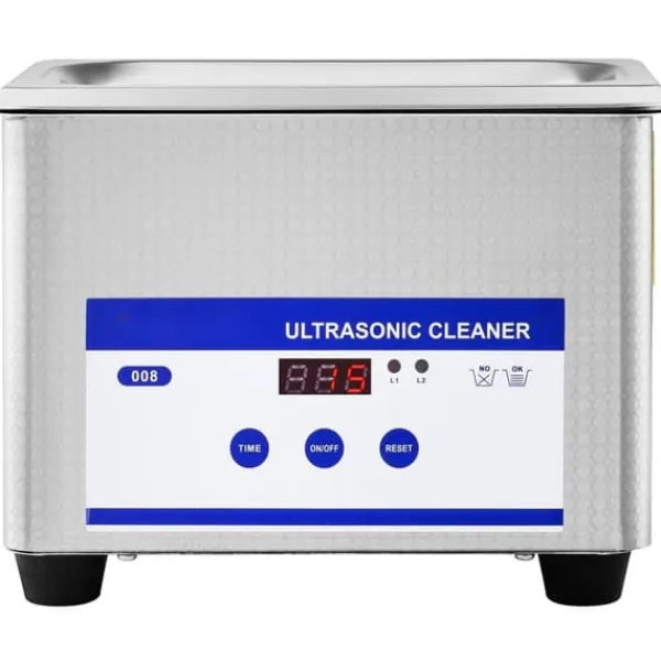 0,8L Ultralydsrensere med digital timer til smykker og briller. 35W rustfrit stål - ideel til hjemmebrug og kommerciel rengøring.