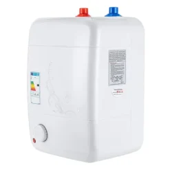 8L Vandvarmer - Elektrisk - 1500 W - 220–240 V - 30–65°C - Hurtig opvarmning 15 min - IPX4 - Væg/gulv/under vask - Hvid Clearance