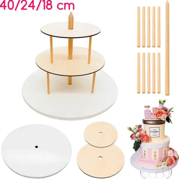 Serveringsfad & Skåle>3-lags kagefad 40/24/18 cm Brand4Cake