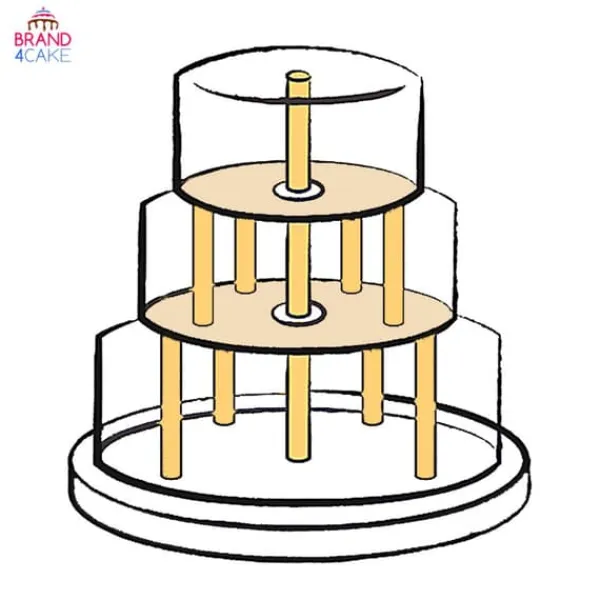 Serveringsfad & Skåle>3-lags kagefad 40/24/18 cm Brand4Cake