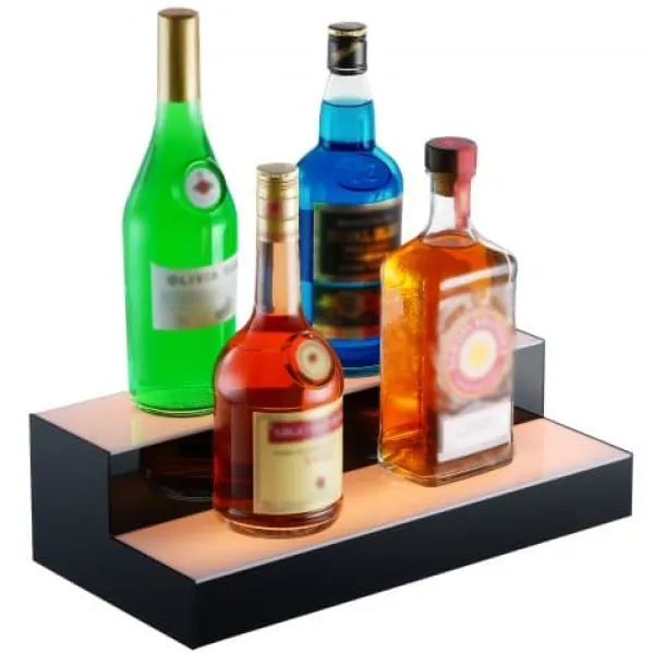 LED spiritusflaske displayhylde, 40,5x20x11,4 cm, flerfarvet, akryl Sale
