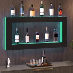 LED-lysende spiritusflaske displayhylde, barhylde, RF & app kontrol, 48 tommer, moderne design Hot