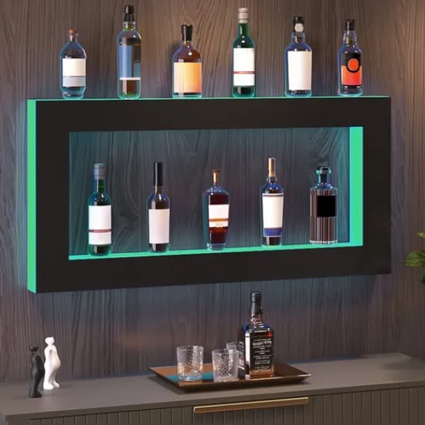 LED-lysende spiritusflaske displayhylde, barhylde, RF & app kontrol, 48 tommer, moderne design Hot