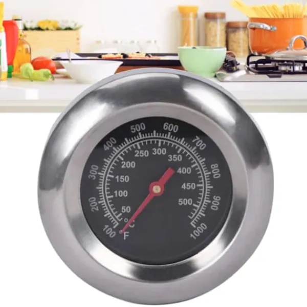 Køkkentermometre>Legeret stål BBQ termometer Høj nøjagtighed M10 gevind Clear Scale Nem montering