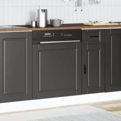 Låge til opvaskemaskine - Frontpanel i konstrueret træ | Farve: Sort | Størrelse: 60x1,5x67 cm Best