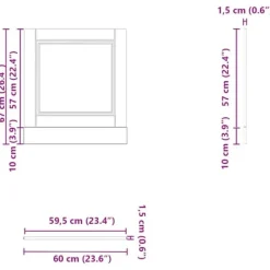 Låge til opvaskemaskine - Frontpanel i konstrueret træ | Farve: Sort | Størrelse: 60x1,5x67 cm Best
