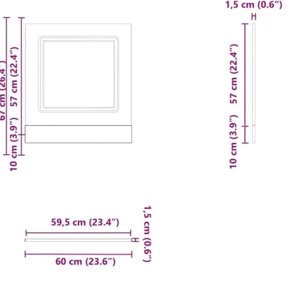 Låge til opvaskemaskine Kalmar - Tidløst design i antikt træ | Størrelse: 60x1,5x67 cm Discount