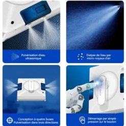 LIECTROUX Fönsterputsrobot YW509 – Spray med 4 munstycken / 3 riktningar – 100mL tank – 3000Pa – APP – Trippelsäkerhet Clearance
