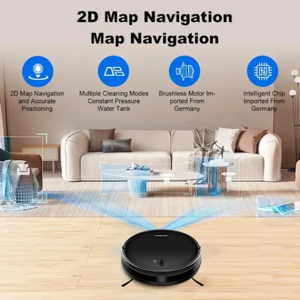 LIECTROUX L200 Robotstøvsuger – Støvsugning & Mopning, 4000 Pa, App-styring, 120 min Driftstid Hot