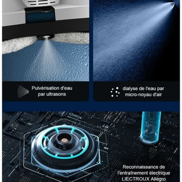 Rengøringsudstyr>LIECTROUX Robot Fönsterputsare HCR-10 Vit - 2800 Pa - 30ml Behållare - Automatisk rengöring - Självständig intelligent fönsterputsrobot