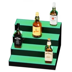 Vinflaskeholdere>Likørflaske displayhylde, 4 niveauer 40,6x40x24,1 cm, flerfarvet, akryl