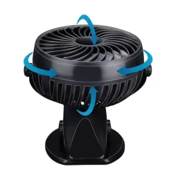 Ventilatorer>Lille ventilator med bordklemme - genopladelig og 360° drejelig