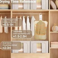 Lollanda Bærbar Tørretumbler, Mini Tørretumbler til Tøj, Hurtig Tørrer, med Tørrepose, Kompakt, Til Rejse & Hjem Outlet