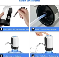 Lollanda elektrisk vanddispenser, flaskevandsdispenser universal usb genopladelig elektrisk vandflaskepumpe til hjem og camping Clearance