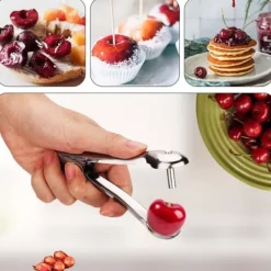 Lollanda 2-pak multifunktionel kirsebærscorcher i rustfrit stål – bærbar frugtscorcher, perfekt til fremstilling af kirsebærmarmelade Sale