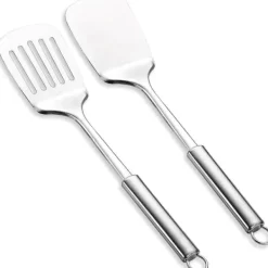 Stegepaletter>Lollanda 2-pak rustfri stålspatler – køkkentilbehørssæt, varmebestandig, non-stick, tåler opvaskemaskine, rustfrit og holdbart