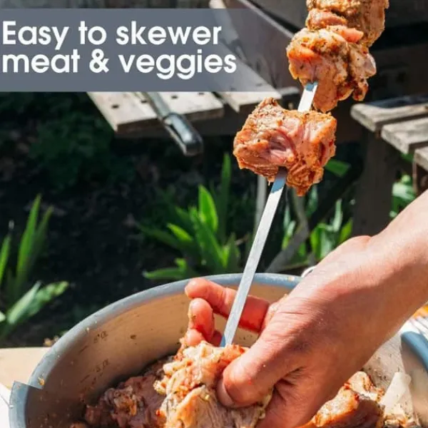Griller>Lollanda Rustfrit Stål Spyd 30cm, Metal Spyd 50stk – Camping, Have, Genanvendelig