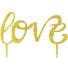 Udstyr Til Kagedekoration>LOVE Guld Akryl Kagetopper