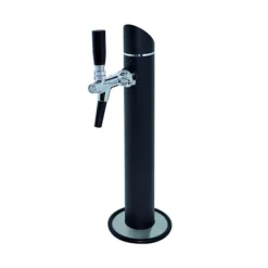 Ølhaner>Øltårn, Ølkolonne, Ølhane, Tapetårn, Fadølstårn, Kegerator-tårn, Kegerator Tower Black Tower, 1-line, med dekorativ flange