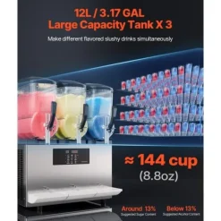 Slush-Ice Maskiner>12Lx3 Kommerciel Slushymaskine, Margaritasmoothie, Frosne Drikke, Effektiv og Hurtig, Ideel til Caféer og Fester.