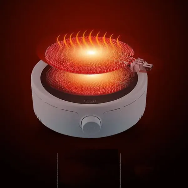 Portable Komfurer>Lydløs elektrisk tekomfur, lille keramisk varmeplade til kogende vand, kaffe, justeringsknap, CN-stik