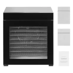Mad Dehydrator Maskine, 10 Bakker, Rustfrit Stål, 1000W, Jerky Frugt Tørring Hot