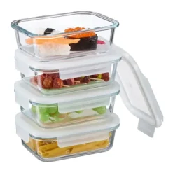 Beholdere Til Madopbevaring>Madopbevaringssæt, Glas, Transparent