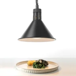 Madvarmelampe - hængende konisk sort diameter. 275 mm 250 W - Hendi 273845