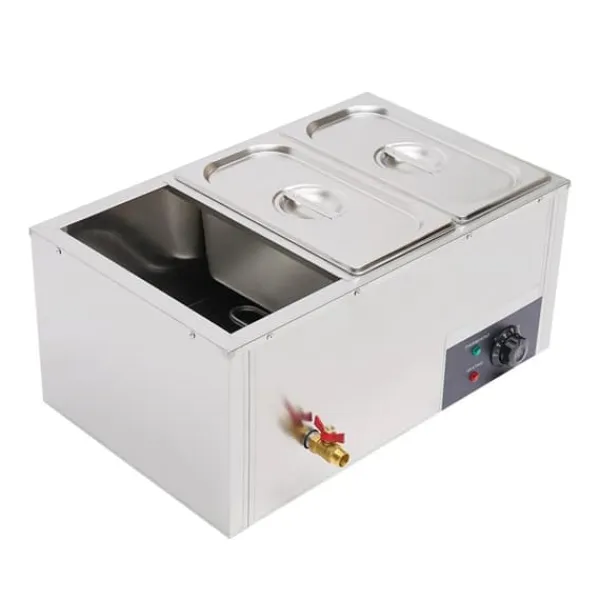 Madopvarmere>Madvarmer - Bain-marie vandbad - 3 x 7 l beholdere - Rustfrit stål - Buffet - Sølv