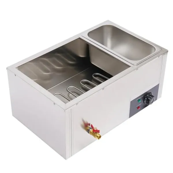 Madopvarmere>Madvarmer - Bain-marie vandbad - 3 x 7 l beholdere - Rustfrit stål - Buffet - Sølv