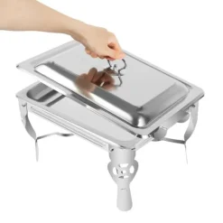 Madvarmer - Chafing Dish/Buffetvarmer - 6 L Kapacitet - Rustfrit Stål - Til Buffet & Catering - Sølv Sale