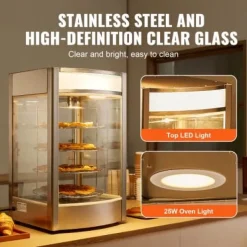 Madvarmer display, 4-lags pizzavarmer, 46,5x46x78 cm, rustfrit stål Online
