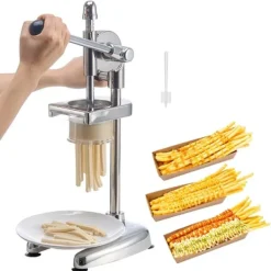 Kartoffelpressere>Manuel Pommes Frites Presser Lang, Rustfrit Stål Kartoffelmos Ekstruder, Langvarig og Holdbar