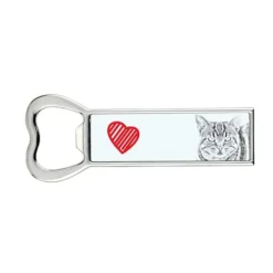 Manx - flaskeåbner med kat, personlig køleskabsåbner, unik gave til en mand fra Art-Dog Best