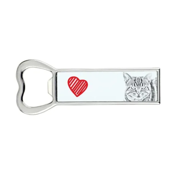 Manx - flaskeåbner med kat, personlig køleskabsåbner, unik gave til en mand fra Art-Dog Best