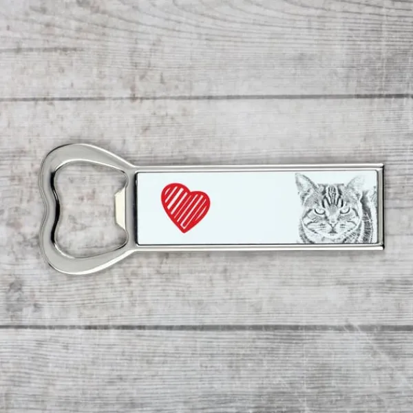 Manx - flaskeåbner med kat, personlig køleskabsåbner, unik gave til en mand fra Art-Dog Best