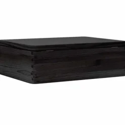 Massiv fyrretræstrækasse med låg - Opbevaringskasse | Farve: Sort | Størrelse: 40x30x13 cm Sale
