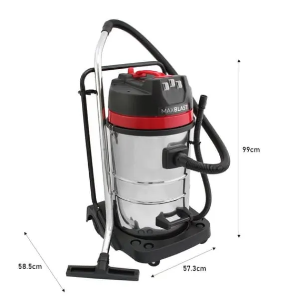 MaxBlast Tagrenderengøringskit 80L (5 m slange) | Vådt- og Tørtstøvsuger 3000W | 6 teleskoprør 1,2–7,2 m | Udskiftelige mundstykker | 4K-kamera med Best
