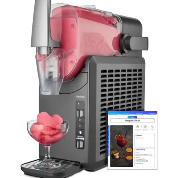 MEDION Is- och Slushed-drycksmaskin - MD12090 - 2,6 l kapacitet - 5 program - 200 W
