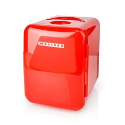Køleskabe>MELISSA Bærbart minikøleskab | 6 dåser / 4 l kapacitet | 100-240 V / 12 V | Varme- / kølefunktion | Bærehåndtag | Rød