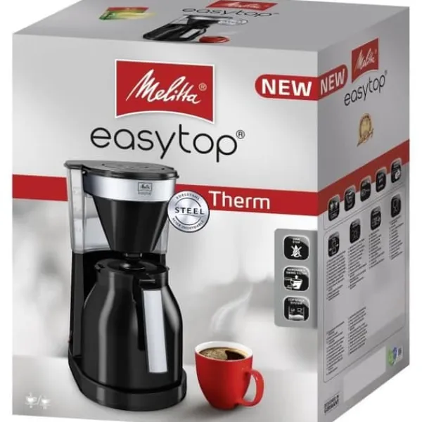 Melitta Kaffemaskiner Til God Kaffe>Easy Top Therm II 1023-08 - 1L filter kaffebryggare - 1050 W - Svart