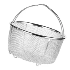 Mesh dampkurv Rustfrit stål Komfortable håndtag Varmebestandig dampkurv til madlavning Køkken 18x18cm New