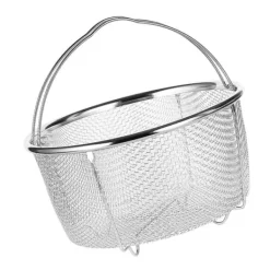 Mesh dampkurv Rustfrit stål Komfortable håndtag Varmebestandig dampkurv til madlavning Køkken 18x18cm New