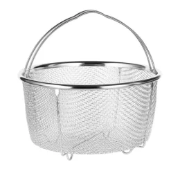 Mesh dampkurv Rustfrit stål Komfortable håndtag Varmebestandig dampkurv til madlavning Køkken 18x18cm New
