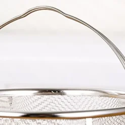 Mesh dampkurv Rustfrit stål Komfortable håndtag Varmebestandig dampkurv til madlavning Køkken 18x18cm New